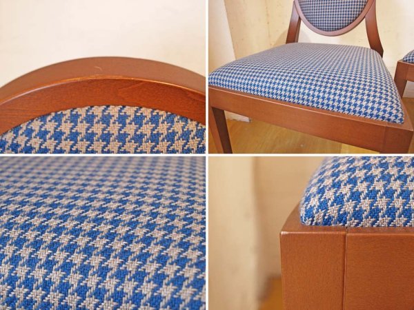 アボール ABORD　クラーク Clark ダイニングチェア 2脚セット バロックスタイル 千鳥柄 houndstooth pattern キノシタ家具 ★