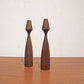 北欧 ビンテージ チーク キャンドルホルダー 2本セット Teak Candle holder 2pcsセット オブジェ 北欧インテリア雑貨 ★