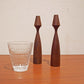 北欧 ビンテージ チーク キャンドルホルダー 2本セット Teak Candle holder 2pcsセット オブジェ 北欧インテリア雑貨 ★