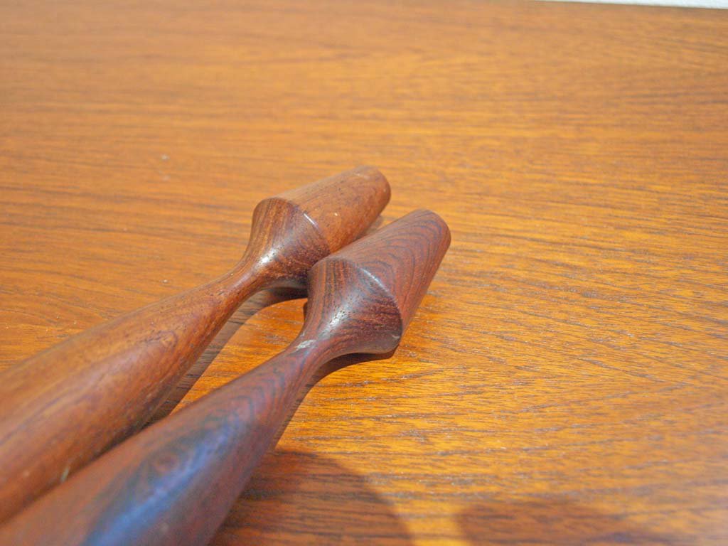 北欧 ビンテージ チーク キャンドルホルダー 2本セット Teak Candle holder 2pcsセット オブジェ 北欧インテリア雑貨 ★