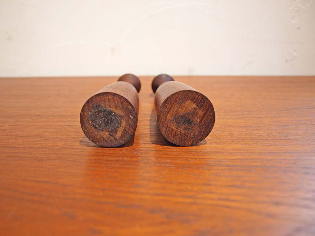 北欧 ビンテージ チーク キャンドルホルダー 2本セット Teak Candle holder 2pcsセット オブジェ 北欧インテリア雑貨 ★