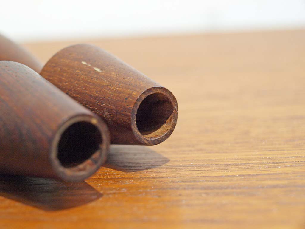 北欧 ビンテージ チーク キャンドルホルダー 2本セット Teak Candle holder 2pcsセット オブジェ 北欧インテリア雑貨 ★