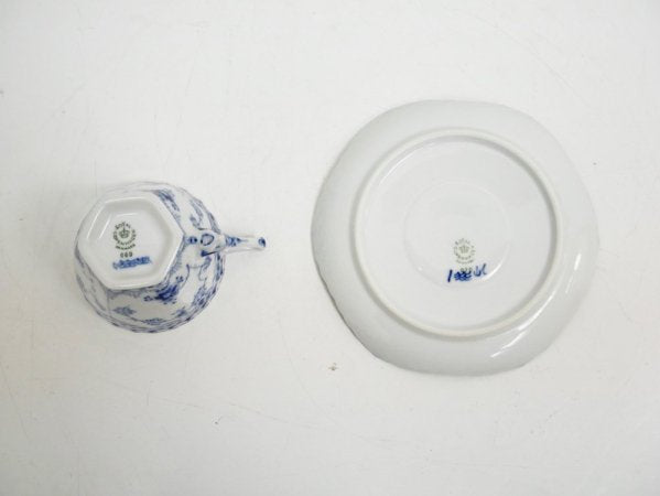 ロイヤルコペンハーゲン ROYAL COPENHAGEN ブルーフルーテッド フルレース カップ&ソーサー C&S B ●