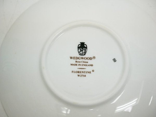 ウェッジウッド WEDGWOOD フロレンティーン Florenteine ターコイズ カップ & ソーサー & プレート トリオ セット ●