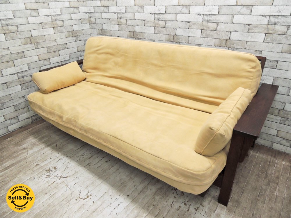 エルエルビーン L.L. Bean ミッションフートン Mission Futon ソファベッド スエード バックスキン オフホワイト ウッドフレーム ●