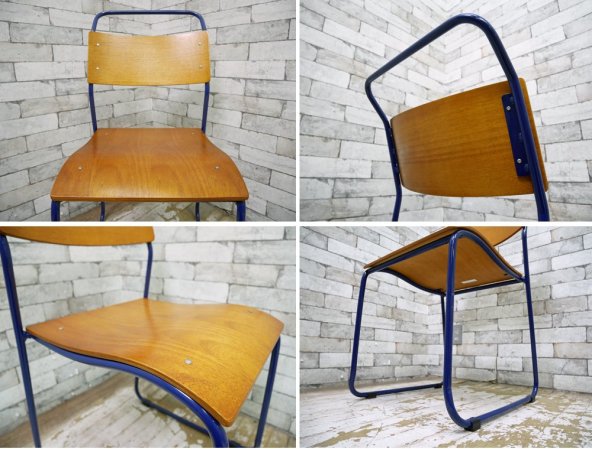 ノットアンティークス Knot antiques RP6 ブルーノチェア RP6 BRUNO CHAIR スタッキング パイプチェア ネイビーブルー アメリカンビンテージスタイル ●