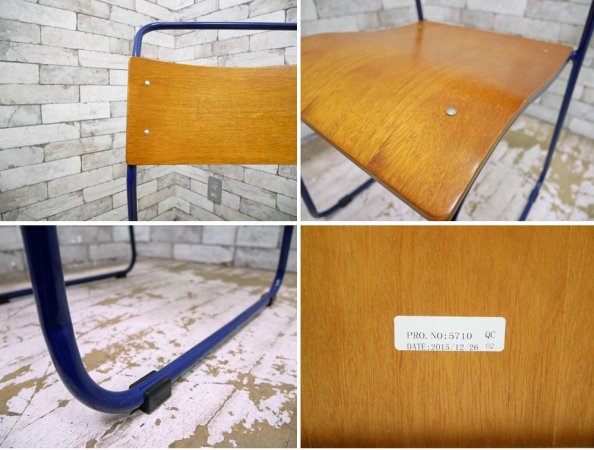 ノットアンティークス Knot antiques RP6 ブルーノチェア RP6 BRUNO CHAIR スタッキング パイプチェア ネイビーブルー アメリカンビンテージスタイル ●