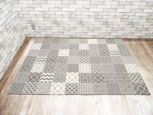 ジャーナルスタンダードファニチャー journal standard Furniture ブリティッシュ タイル ラグ BRITISH TILE RUG グレー 200×140cm ●