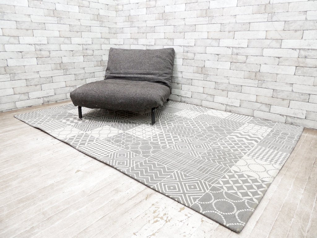 ジャーナルスタンダードファニチャー journal standard Furniture ブリティッシュ タイル ラグ BRITISH TILE RUG グレー 200×140cm ●