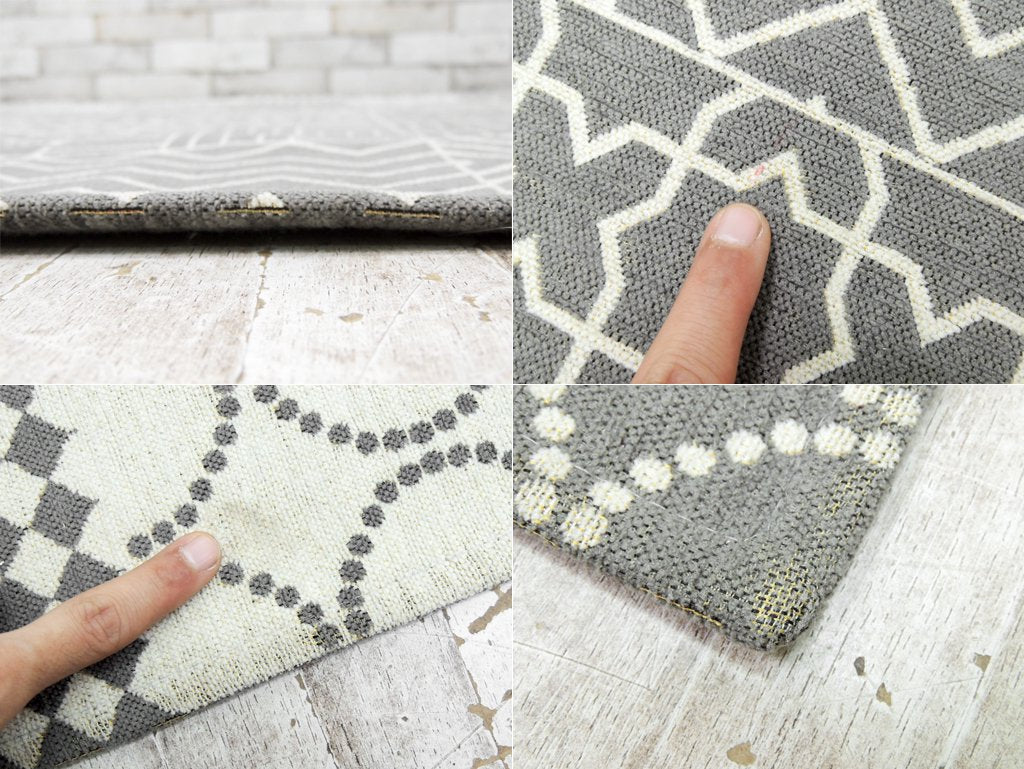 ジャーナルスタンダードファニチャー journal standard Furniture ブリティッシュ タイル ラグ BRITISH TILE RUG グレー 200×140cm ●