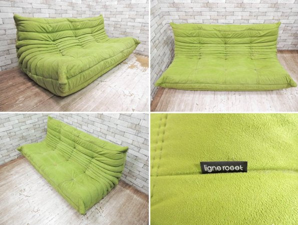 リーンロゼ ligne roset トーゴ Togo ソファ 3シーター 3P グリーン ミッシェルデュカロワ 定価258,500円～●