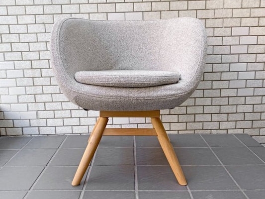 モモナチュラル Momo Natural モールドラウンドチェア MOLD ROUND CHAIR ML アルダー材 カバーリング仕様 展示美品 A ■