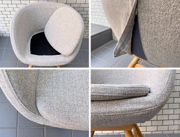 モモナチュラル Momo Natural モールドラウンドチェア MOLD ROUND CHAIR ML アルダー材 カバーリング仕様 展示美品 A ■