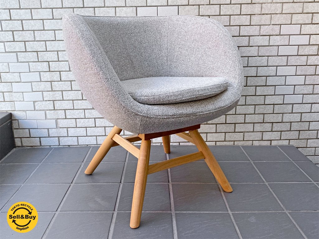 モモナチュラル Momo Natural モールドラウンドチェア MOLD ROUND CHAIR ML アルダー材 カバーリング仕様 展示美品 B ■