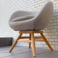 モモナチュラル Momo Natural モールドラウンドチェア MOLD ROUND CHAIR ML アルダー材 カバーリング仕様 展示美品 B ■