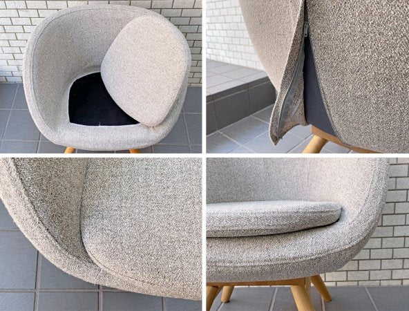 モモナチュラル Momo Natural モールドラウンドチェア MOLD ROUND CHAIR ML アルダー材 カバーリング仕様 展示美品 B ■