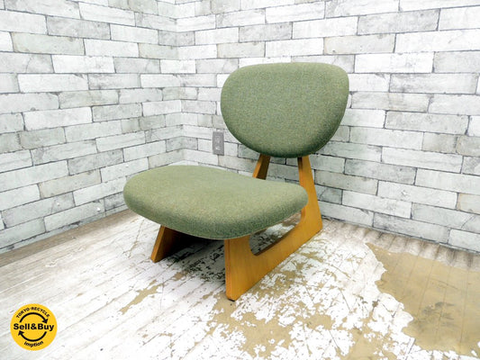 天童木工 TENDO 低座椅子 ローチェア グリーン S-5016NA-ST ナラ柾目 長大作 和モダン  ●