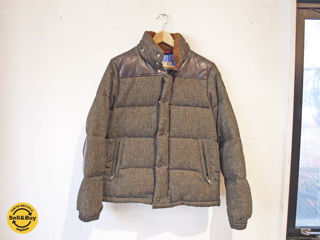 ジュンヤワタナベ Junya watanabe モンクレール MONCLER エベレスト ダウンJKT ツィード×レザー コムデギャルソン GARCONS 美品 15.6万 ★