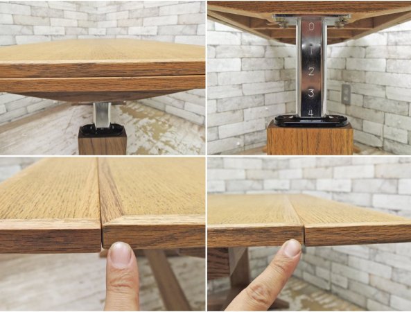 モモナチュラル Momo Natural ベント VENT 3WAYテーブル 3WAY TABLE 昇降式 エクステンション センターテーブル オーク材 ●