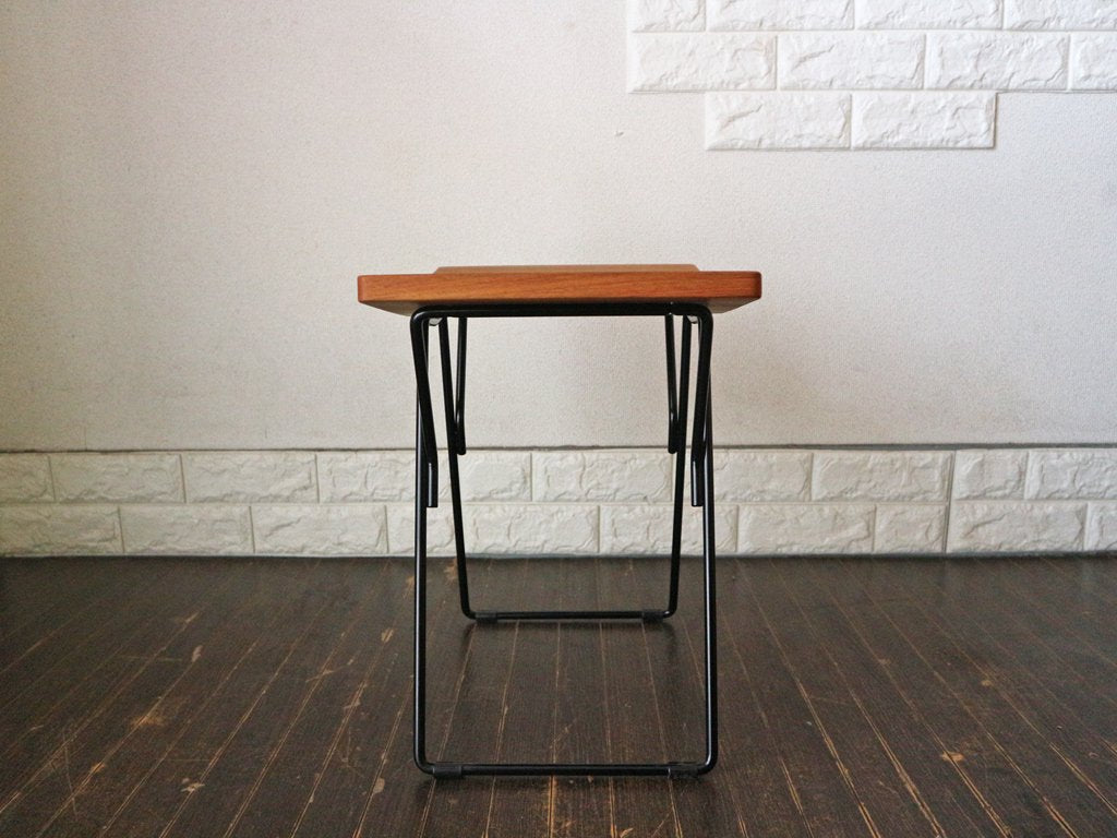 メトロクス METROCS ソリッドスツール Solid Stool チーク材 スチール脚 ブラック 渡辺力 ミッドセンチュリー ◎