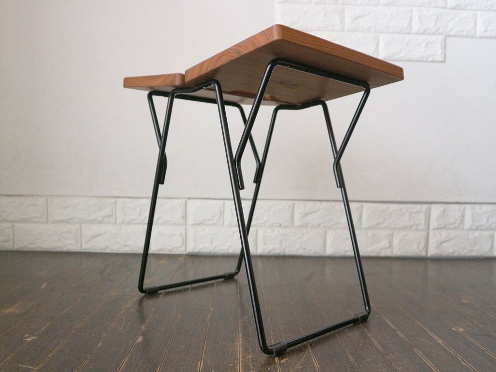 メトロクス METROCS ソリッドスツール Solid Stool チーク材 スチール脚 ブラック 渡辺力 ミッドセンチュリー ◎