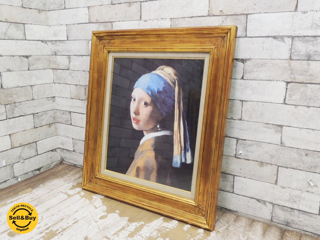 ヨハネス・フェルメール Johannes Vermeer 真珠の耳飾りの少女 Girl with a Pearl Earring 複製画 オランダ ●