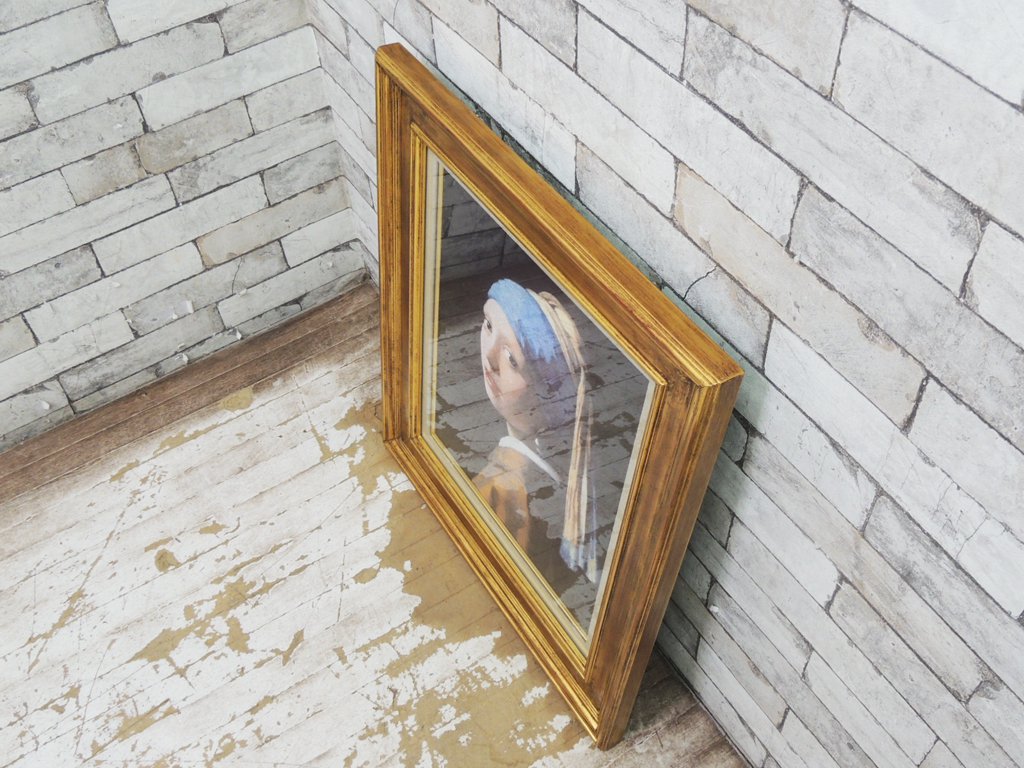 ヨハネス・フェルメール Johannes Vermeer 真珠の耳飾りの少女 Girl with a Pearl Earring 複製画 オランダ ●
