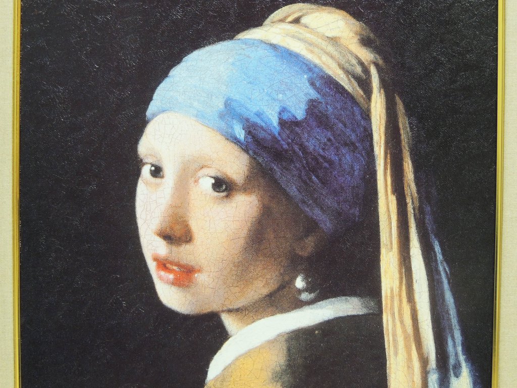 ヨハネス・フェルメール Johannes Vermeer 真珠の耳飾りの少女 Girl with a Pearl Earring 複製画 オランダ ●