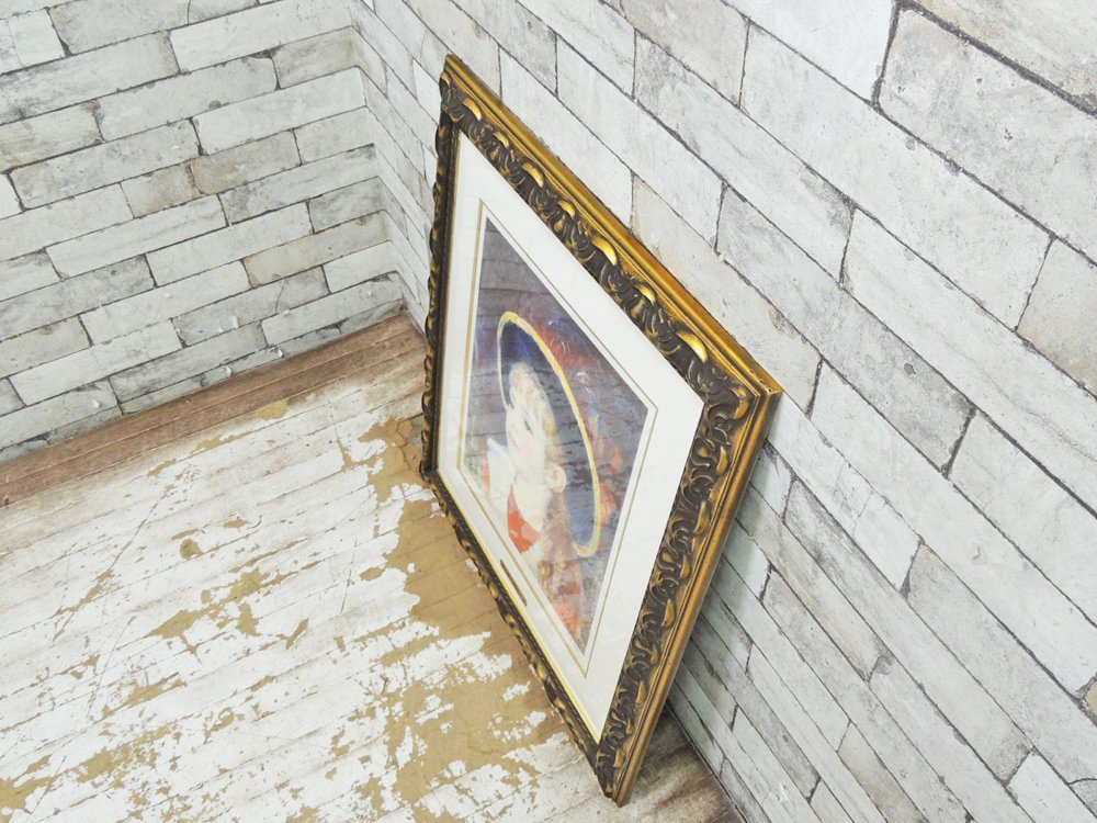 ピエール＝オーギュスト・ルノワール Pierre-Auguste Renoir 青い帽子の少女 リトグラフ 額装品 MICHEL CAZA シリアルナンバー入り 105/280 ●