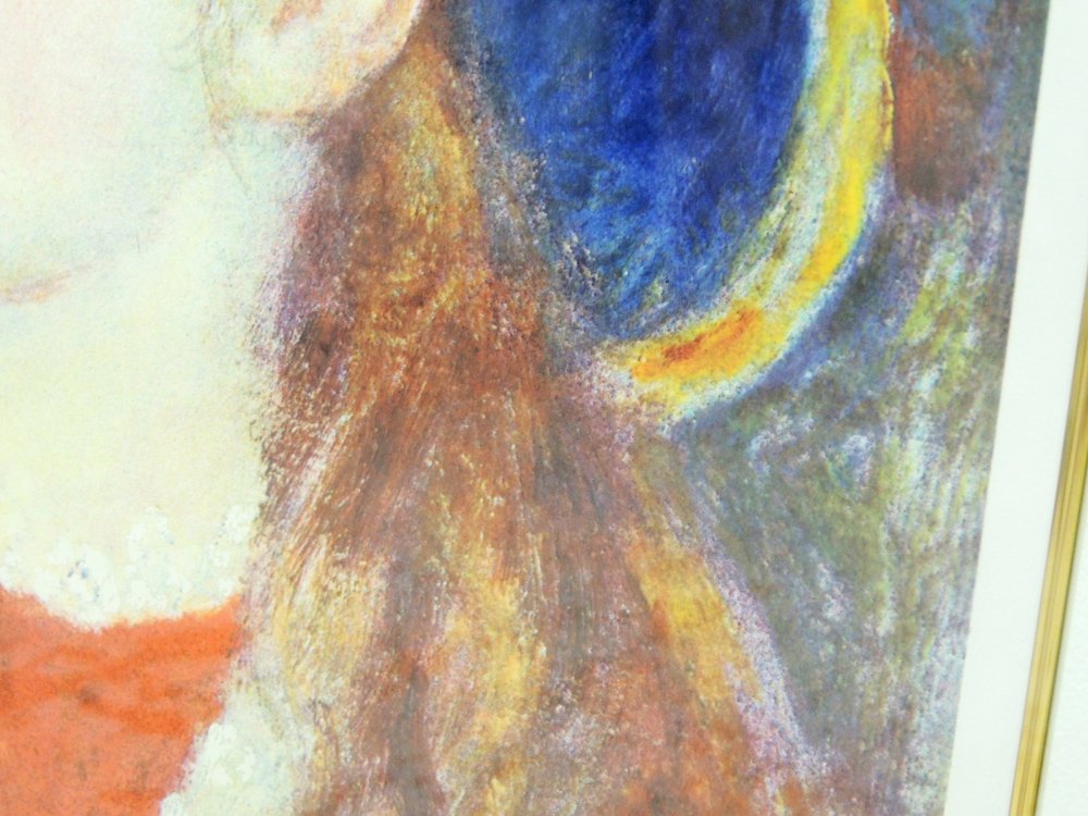 ピエール＝オーギュスト・ルノワール Pierre-Auguste Renoir 青い帽子の少女 リトグラフ 額装品 MICHEL CAZA シリアルナンバー入り 105/280 ●