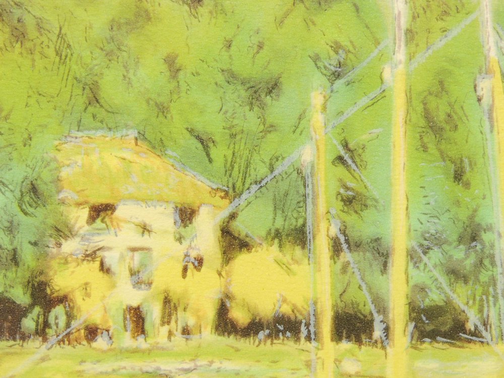 クロード・モネ Claude Monet アルジャントュイユの橋 リトグラフ 額装品 シリアルナンバー入り 140/200 ●