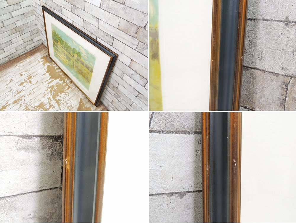 クロード・モネ Claude Monet アルジャントュイユの橋 リトグラフ 額装品 シリアルナンバー入り 140/200 ●
