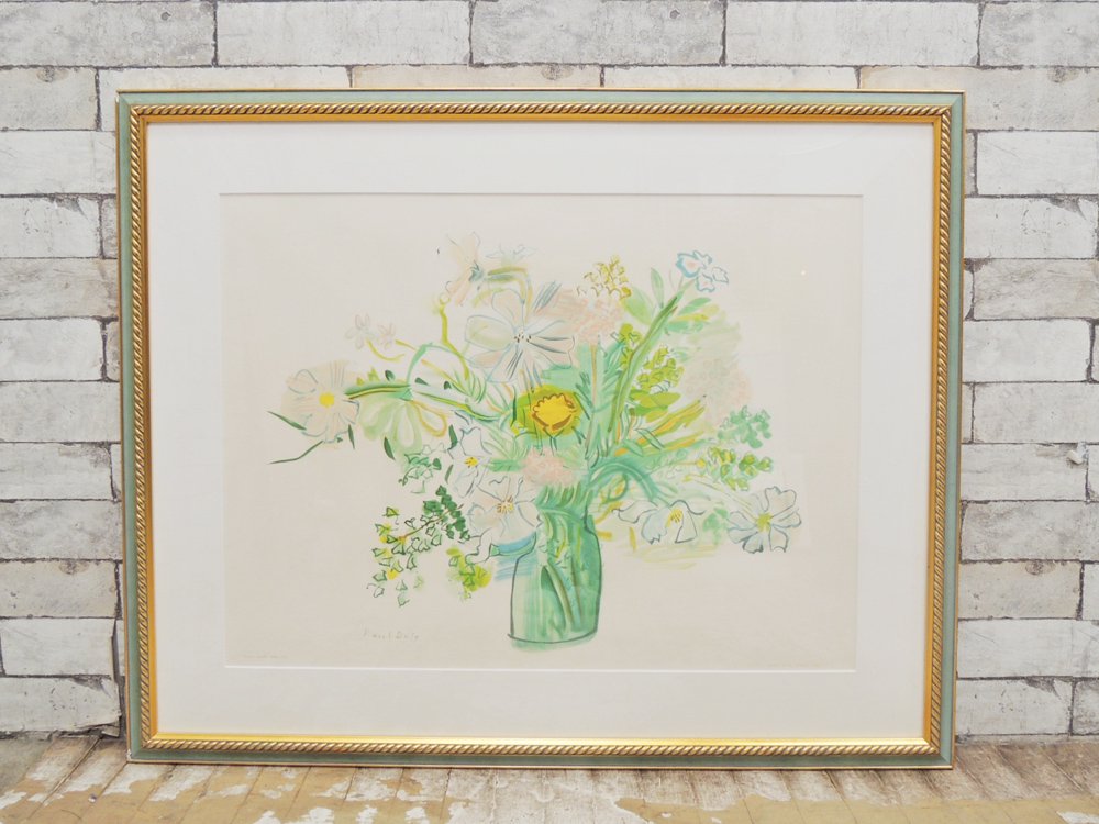 ラウル・デュフィ Raoul Duly 花束 FLEURS リトグラフ 額装品 ●