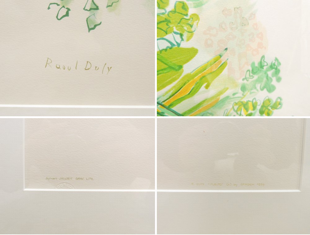 ラウル・デュフィ Raoul Duly 花束 FLEURS リトグラフ 額装品 ●