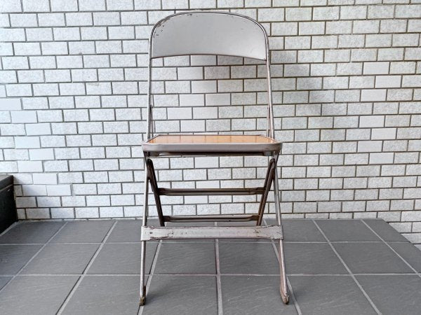 クラリン CLARIN フォールディングチェア  Folding chair 板座 50'S ビンテージ 折り畳みチェア ウッドシート 米国 ■