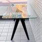 イーアンドワイ E&Y ペガサス PEGASUS ガラス×プライウッド ダイニングテーブル ブラック アレックス・マクドナルド Alex Macdonald w160cm Mサイズ ■