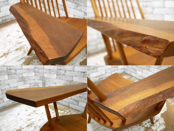 ジョージ・ナカシマ George Nakashima 桜製作所 CN103 ラウンジ アーム LOUNGE ARM ラウンジチェア ウォールナット無垢材 焼印入り ●