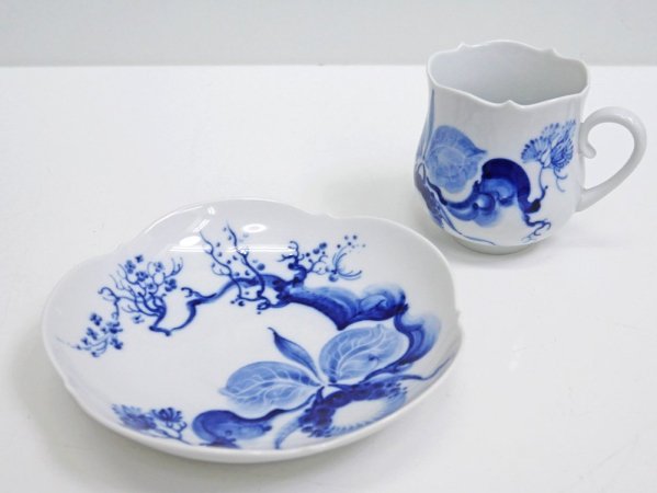 マイセン Meissen ブルーオーキッド Blue orchid カップ&ソーサー C&S A ●