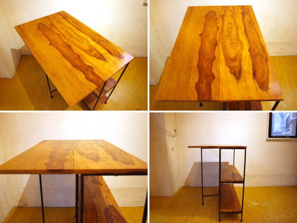 アイアン ウッド バタフライテーブル Iron Wood Butterfly Table ディスプレイ テーブル 伸長式 アンティークスタイル シャビー ★