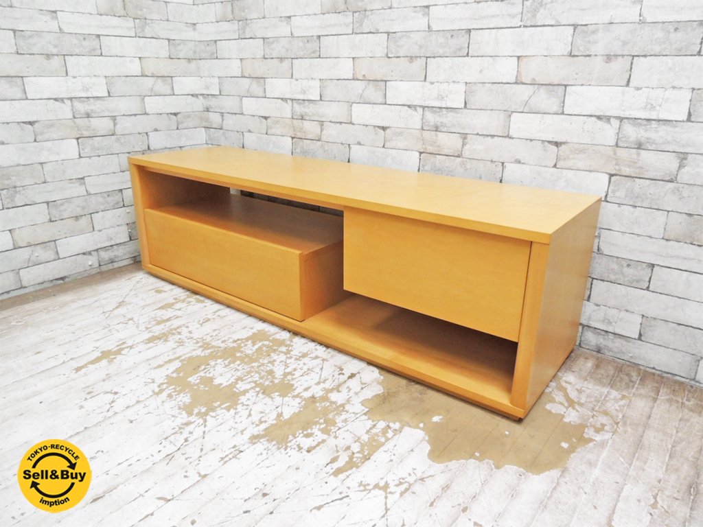 イデー IDEE コントゥール TVキャビネット CONTOUR TV CABINET メープル材 抽斗2杯 W140cm 現行 参考価格：143,000円 ●