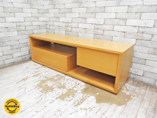 イデー IDEE コントゥール TVキャビネット CONTOUR TV CABINET メープル材 抽斗2杯 W140cm 現行 参考価格：143,000円 ●