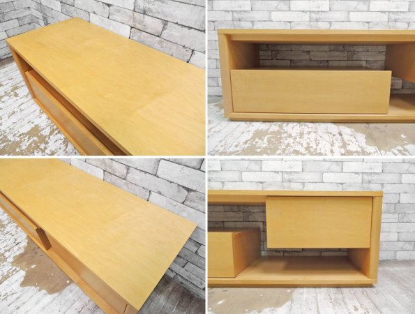 イデー IDEE コントゥール TVキャビネット CONTOUR TV CABINET メープル材 抽斗2杯 W140cm 現行 参考価格：143,000円 ●