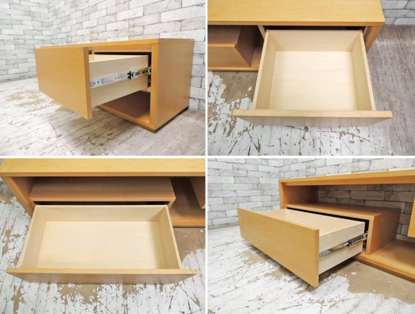 イデー IDEE コントゥール TVキャビネット CONTOUR TV CABINET メープル材 抽斗2杯 W140cm 現行 参考価格：143,000円 ●