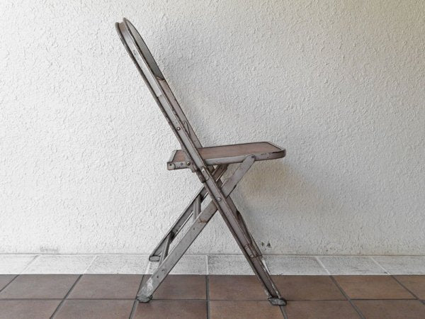 クラリン CLARIN フォールディングチェア Folding chair 折り畳みチェア 板座 ウッドシート × スチールフレーム 50's USビンテージ インダストリアル B ◇