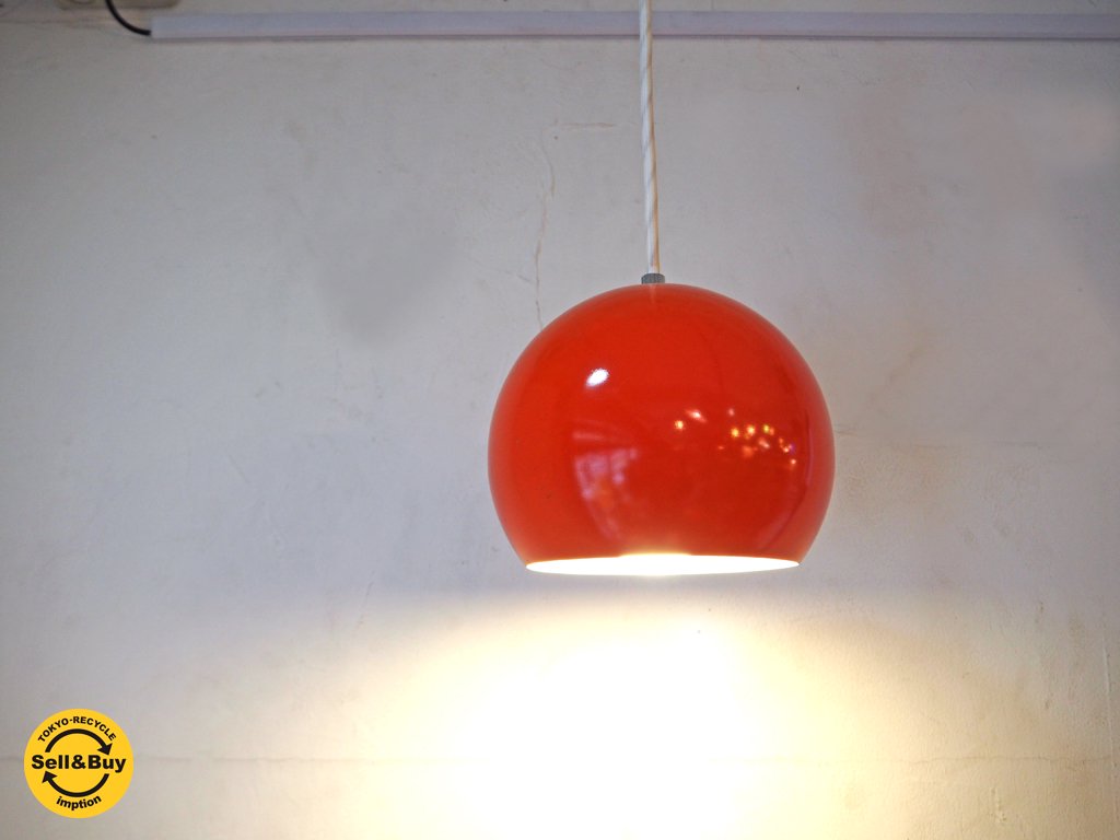 デンマークビンデージ danish vintage ボールペンダントライト ball pendant light パントンスタイル スペースエイジ オレンジ ミッドセンチュリー ビンテージ ★