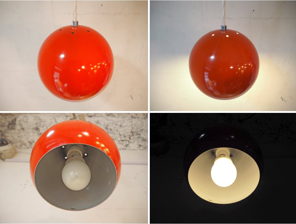 デンマークビンデージ danish vintage ボールペンダントライト ball pendant light パントンスタイル スペースエイジ オレンジ ミッドセンチュリー ビンテージ ★