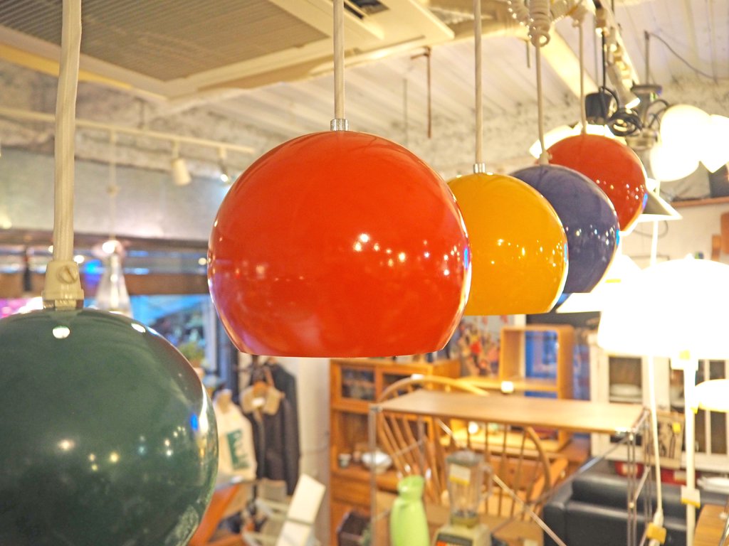 デンマークビンデージ danish vintage ボールペンダントライト ball pendant light パントンスタイル スペースエイジ オレンジ ミッドセンチュリー ビンテージ ★