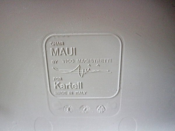 カルテル Kartell マウイチェア Maui chair ホワイト スタッキング ヴィコ・マジストレッティ B ◎