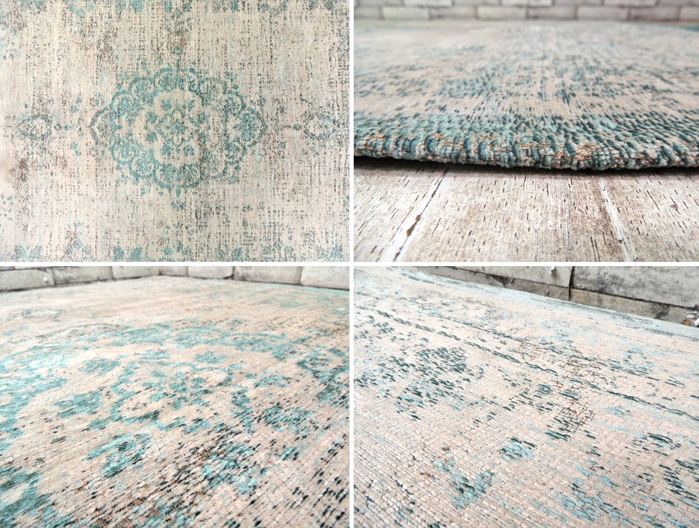 ルイデポーター Louis De Poortere ベルギーラグ ジェイドオイスター Jade Oyster ビンテージスタイル メダリオン 絨毯 カーペット 140×200 ●