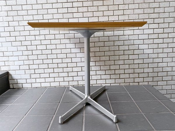 ディーアンドデパートメント D&DEPARTMENT カフェテーブル Cafe Table ローズウッド調天板 クロームメッキ X脚 ミッドセンチュリー レトロモダン ■